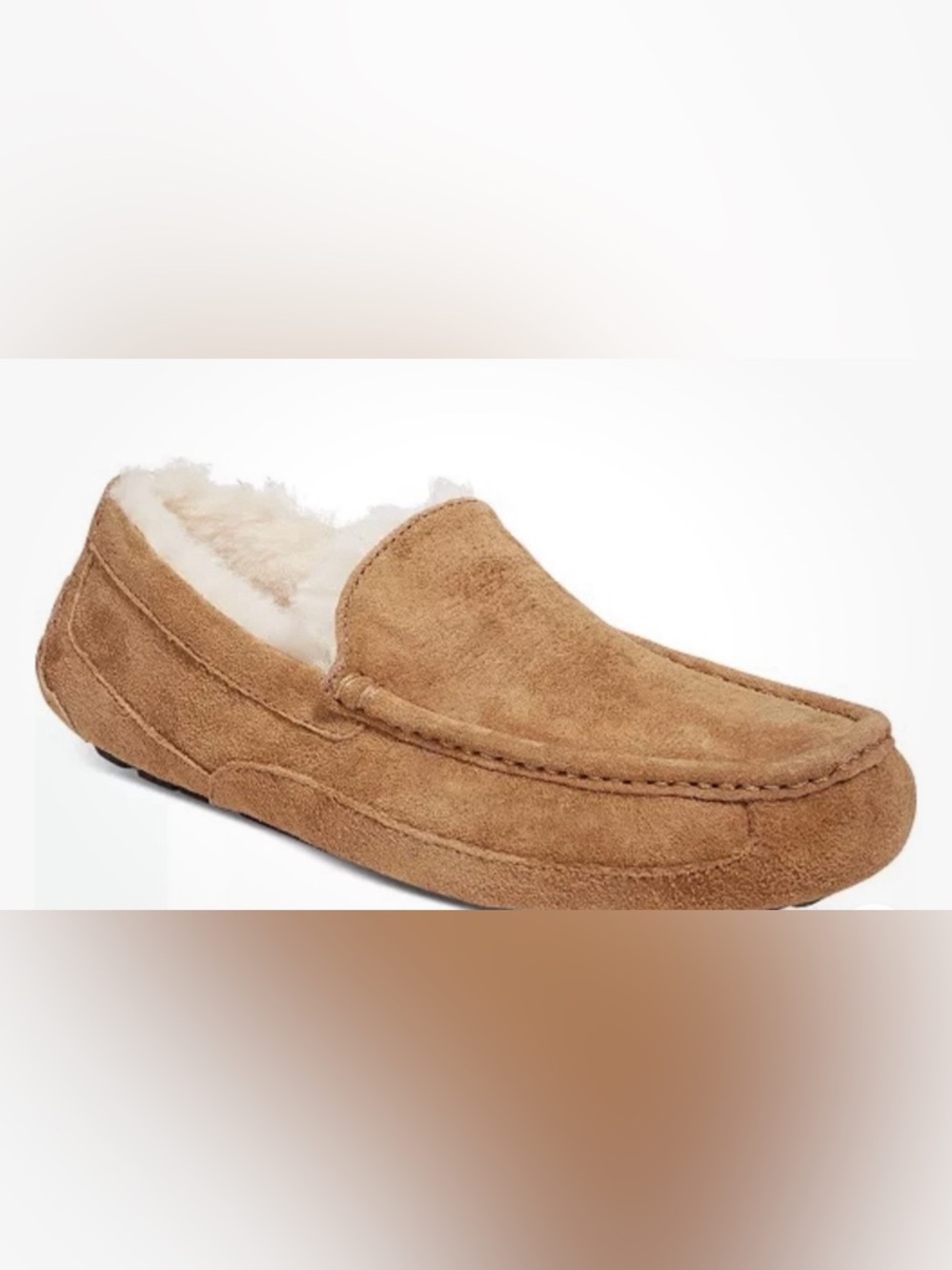 Koolaburra Tan Suede Shearling-Lined Slip-On Moccasin